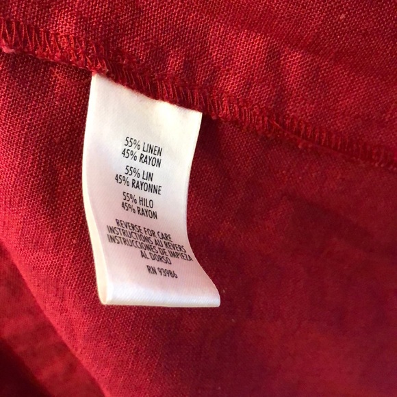 Vintage Linen Blend Maxi Dress Red Casual Corner - Picture 7 of 7